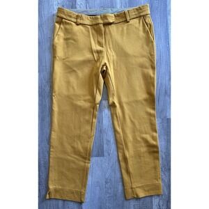 Malu‎ Yellow dress pants cropped women's Size Large L  Slit